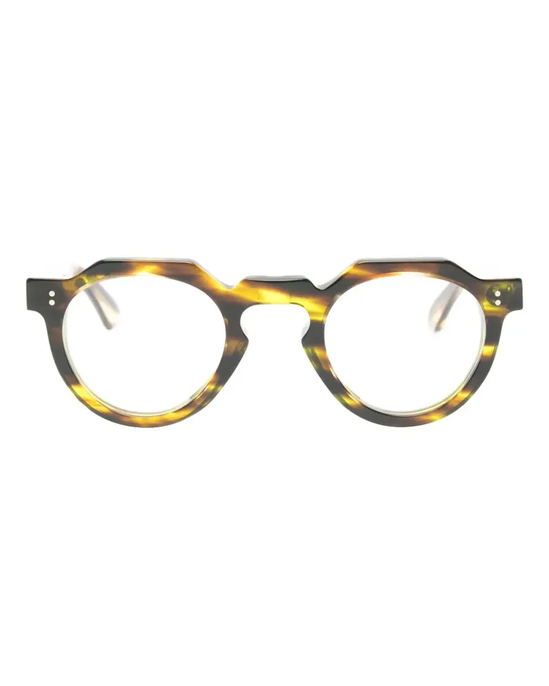 Lesca Crown XL Brille mit rundem Gestell - Braun Braun