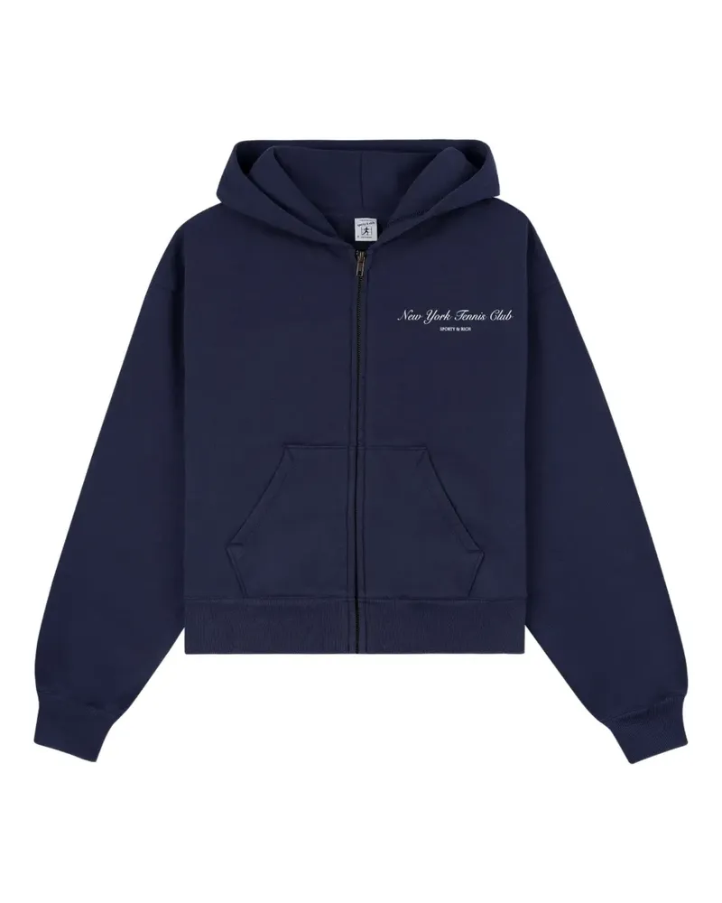 SPORTY & RICH Kapuzenjacke mit Reißverschluss - NAVY Navy