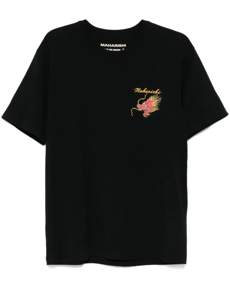 maharishi Dragon Map T-Shirt - Schwarz Schwarz