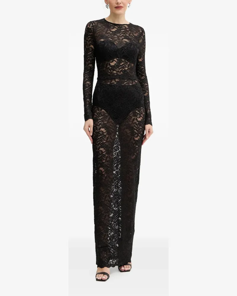 Guess Sienna long-sleeve lace maxi dress - Schwarz Schwarz