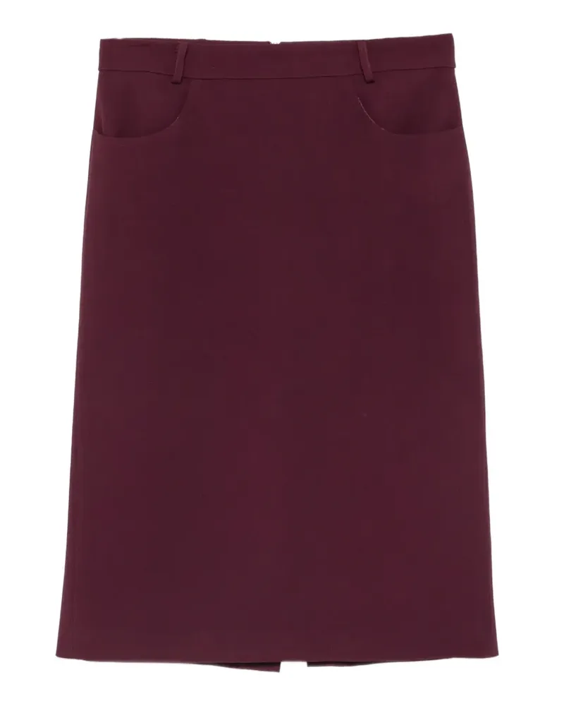 Ermanno Scervino belt-loop rear-slit midi skirt - Rot Rot