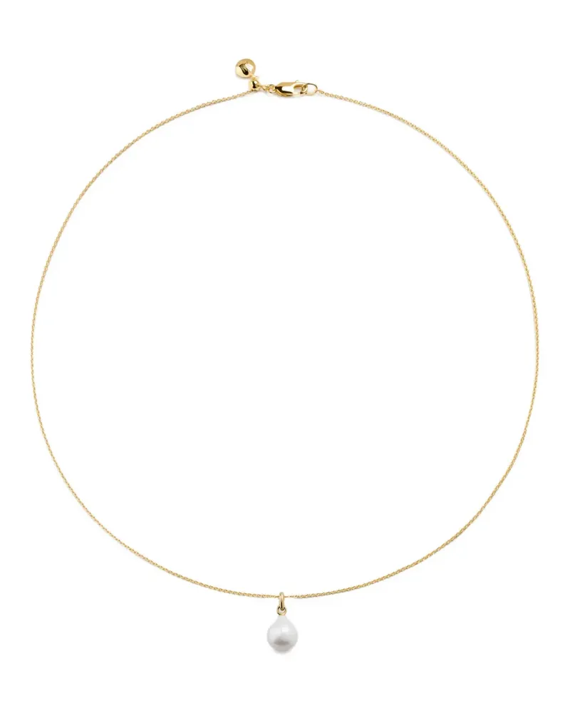 Monica Vinader baroque pearl small gold pendant Gold