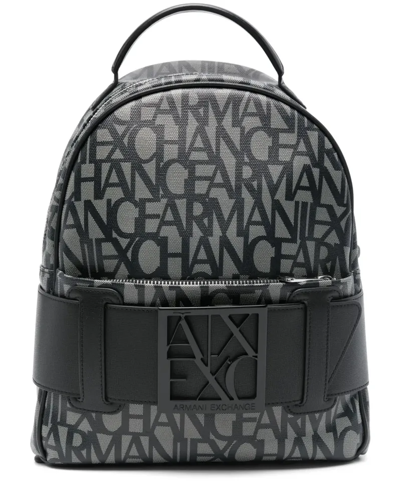 Armani Exchange Rucksack mit Logo-Print - Schwarz Schwarz