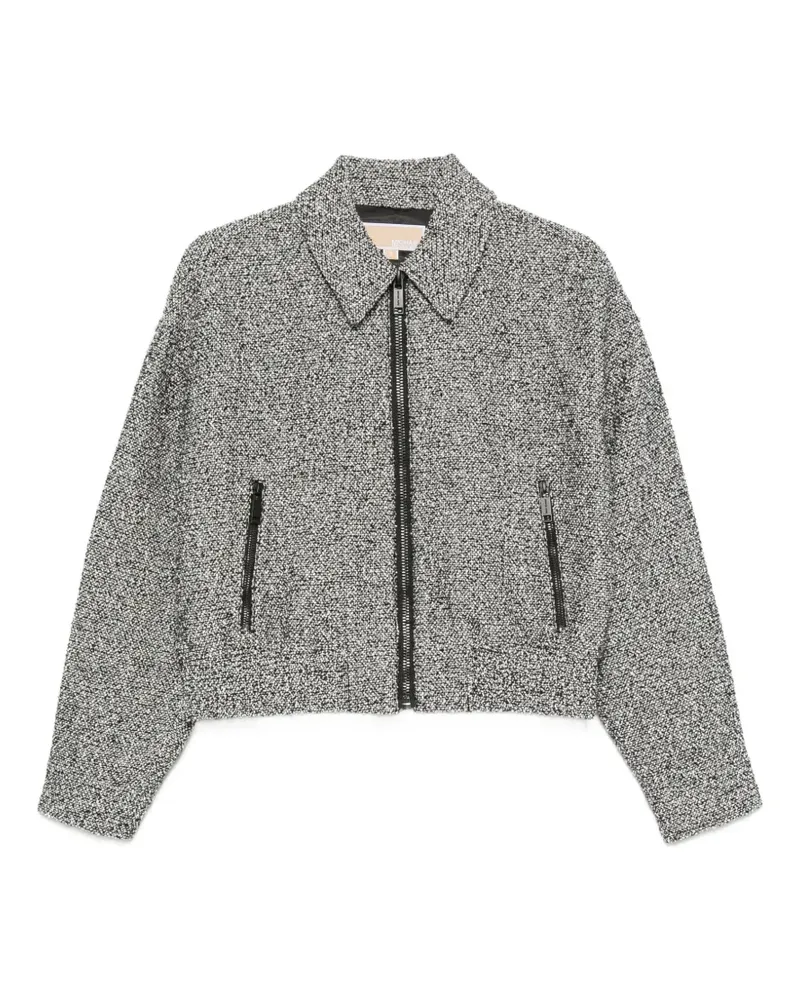 Michael Kors Tweed-Jacke mit Reißverschluss - Schwarz Schwarz