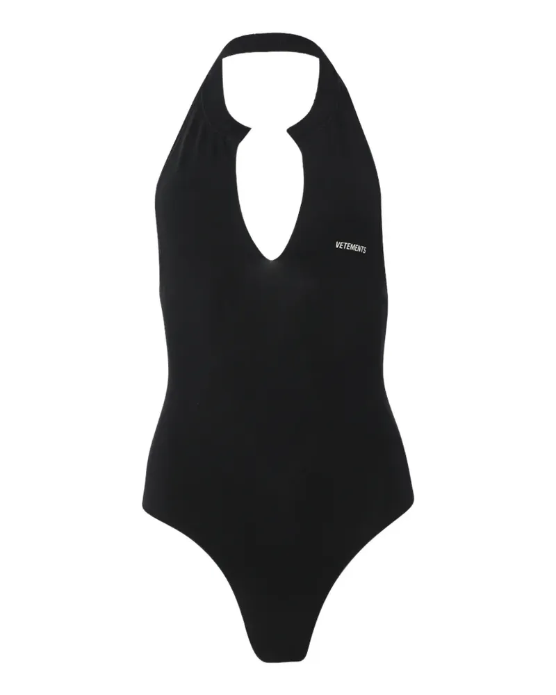 VETEMENTS Neckholder-Body mit Logo-Print - Schwarz Schwarz