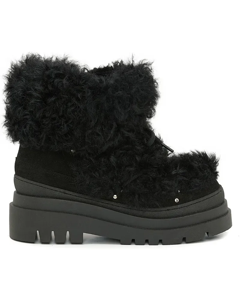 Yves Salomon shearling platform boots - Schwarz Schwarz