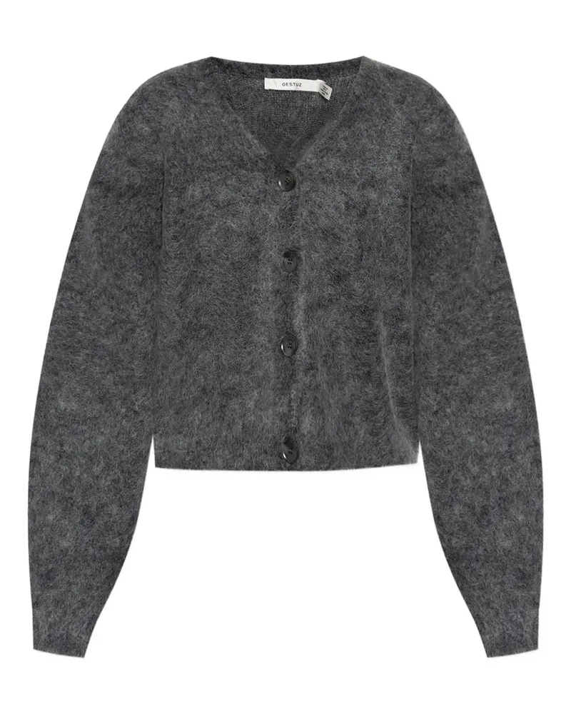 Gestuz Geknöpfter Cardigan aus Mohär - Grau Grau