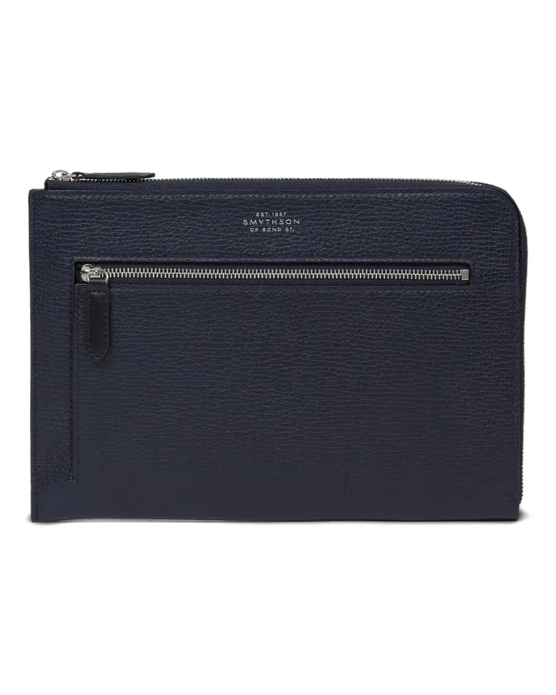 Smythson Flat Travel Organizer Clutch - Blau Blau