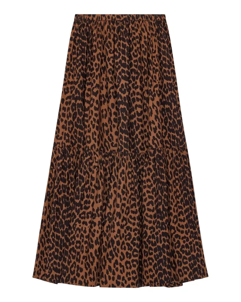 Ganni leopard-print maxi skirt - Braun Braun