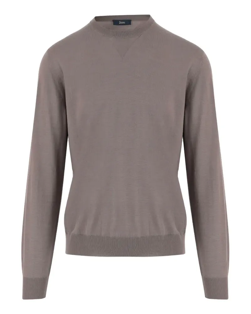 Herno Gerippter Pullover mit rundem Ausschnitt - Braun Braun