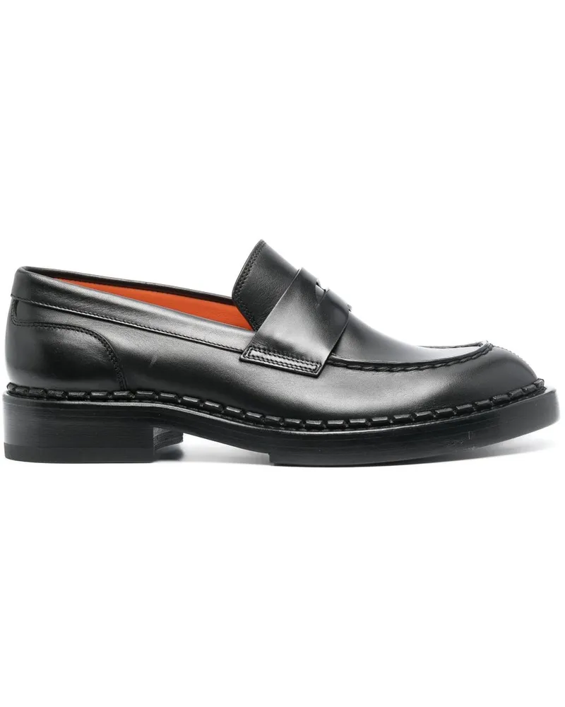 Santoni Loafer mit mandelförmiger Kappe - Schwarz Schwarz