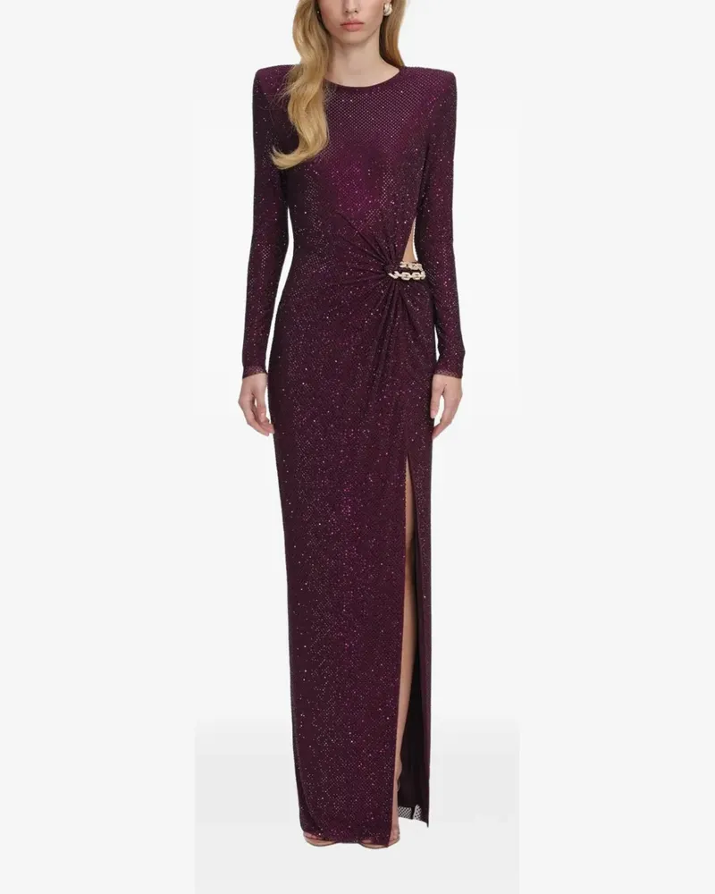Self-Portrait Abendkleid mit Strass und Kettendetail - Rot Rot