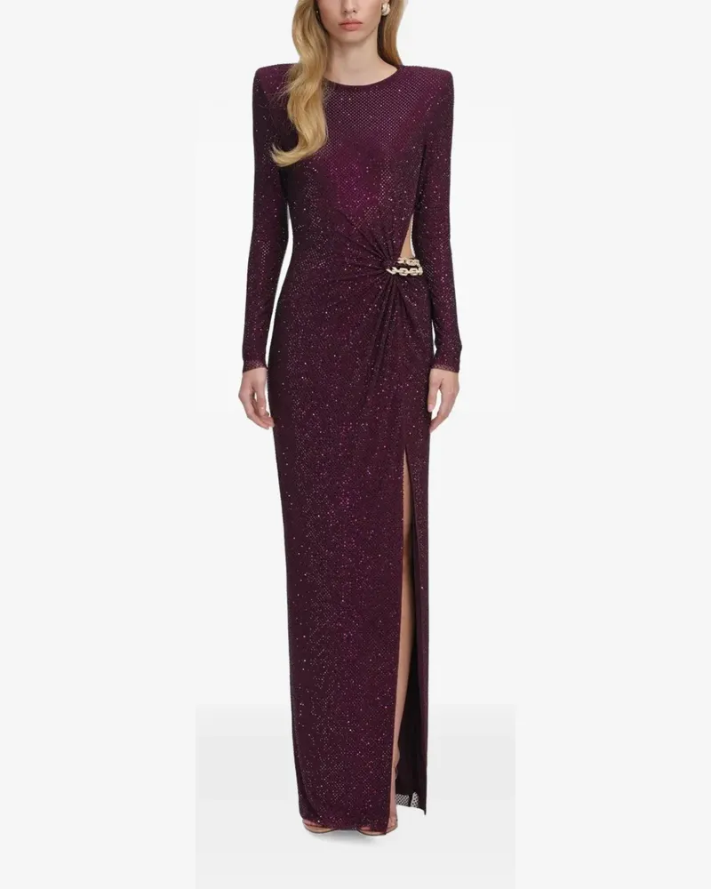Self-Portrait Abendkleid mit Strass und Kettendetail - Rot Rot