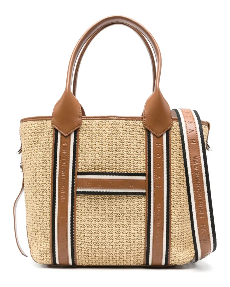 Hogan Mittelgroße  Script Tote Bag - Nude Nude
