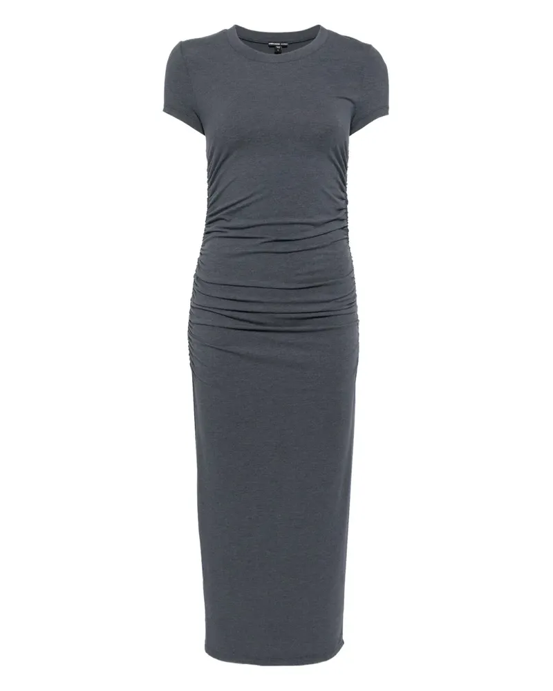 James Perse Hemdkleid mit Raffungen - Grau Grau