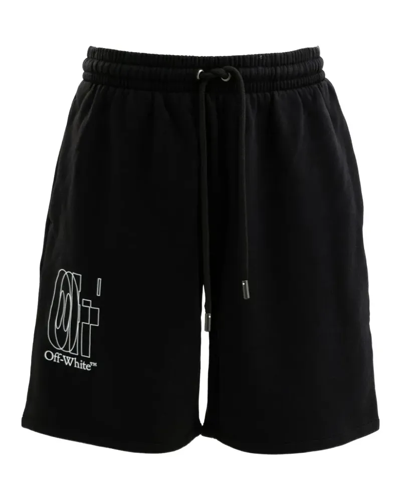 OFF-WHITE logo-print drawstring shorts - Schwarz Schwarz