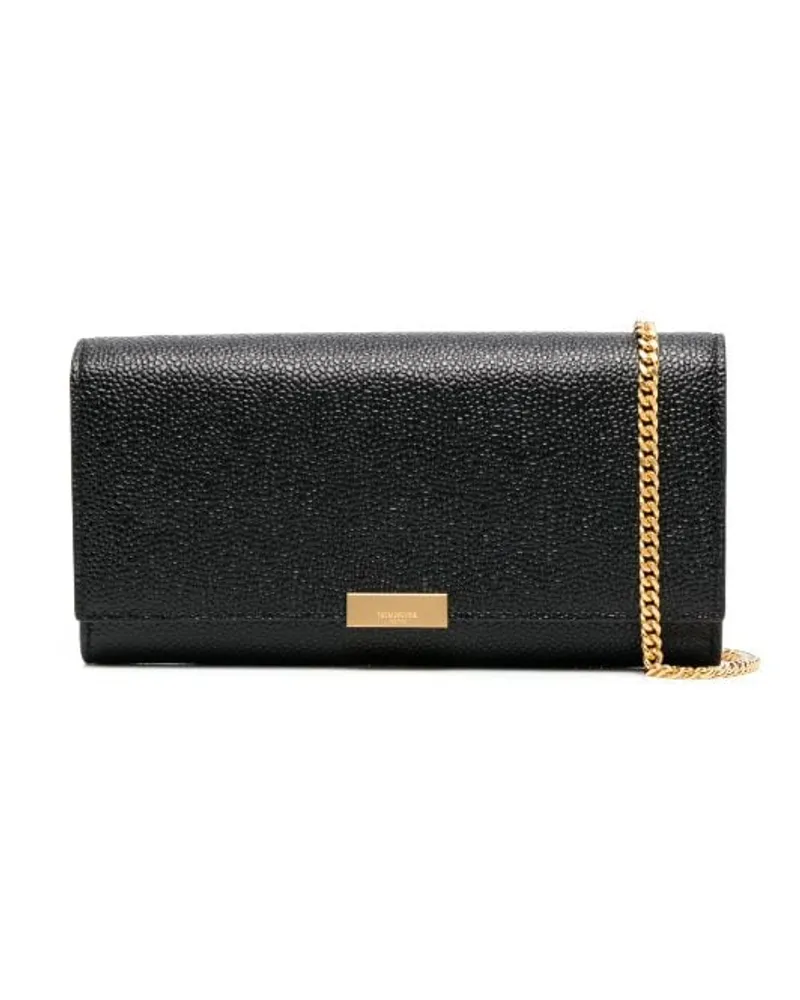 Thom Browne Clutch aus strukturiertem Leder Schwarz