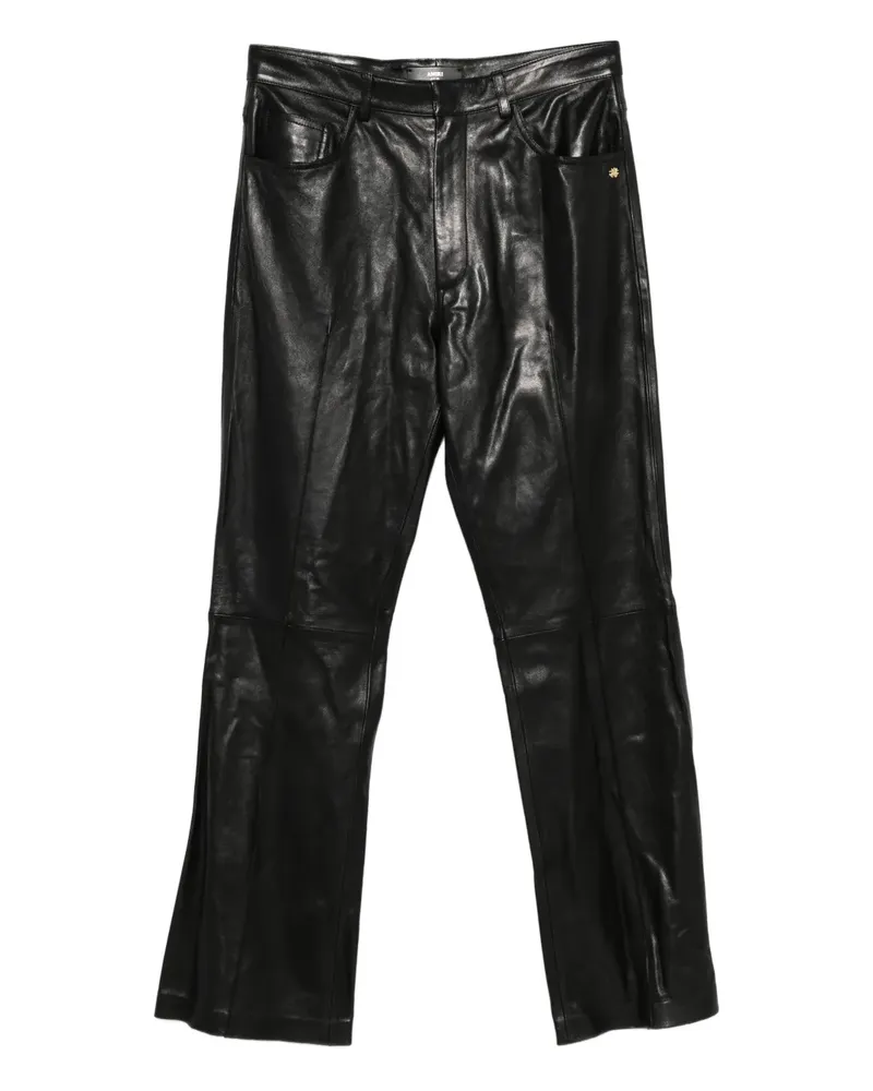 Amiri Bootcut-Hose aus Leder - Schwarz Schwarz