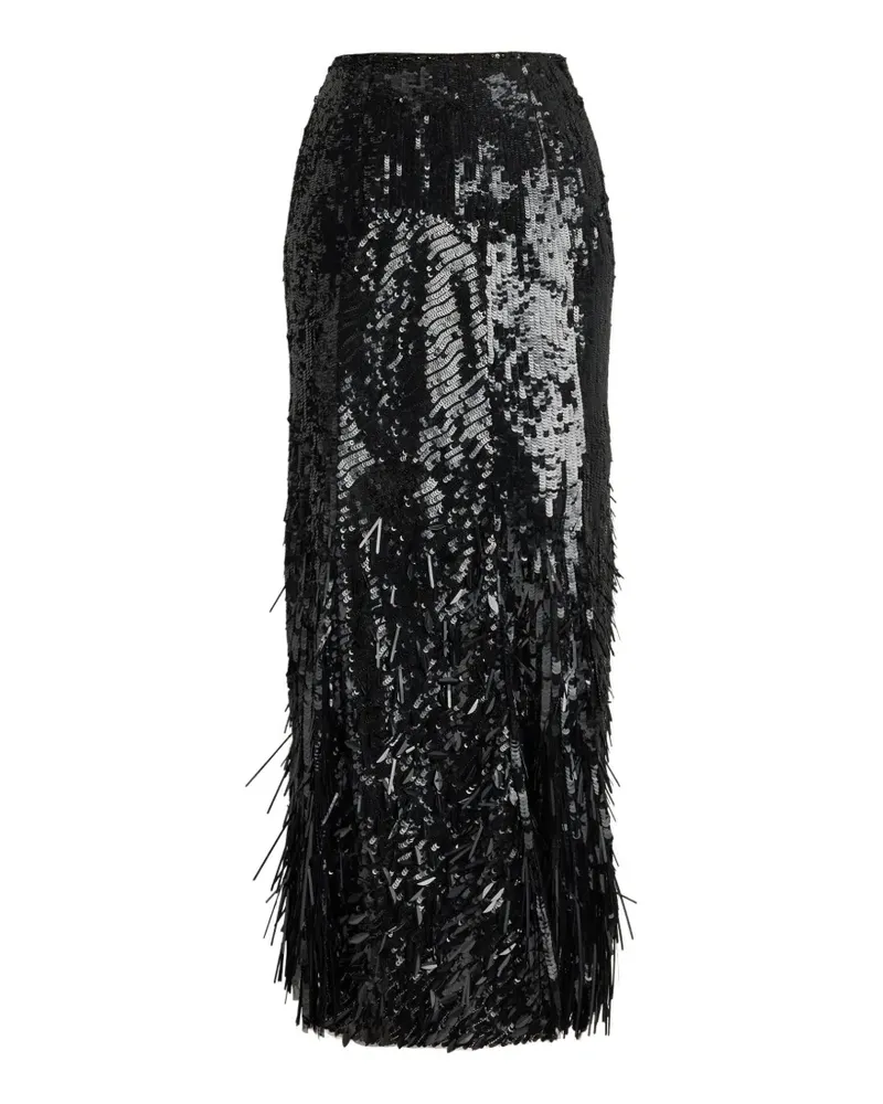 Ralph Lauren Paillettenrock mit Fransen - Schwarz Schwarz