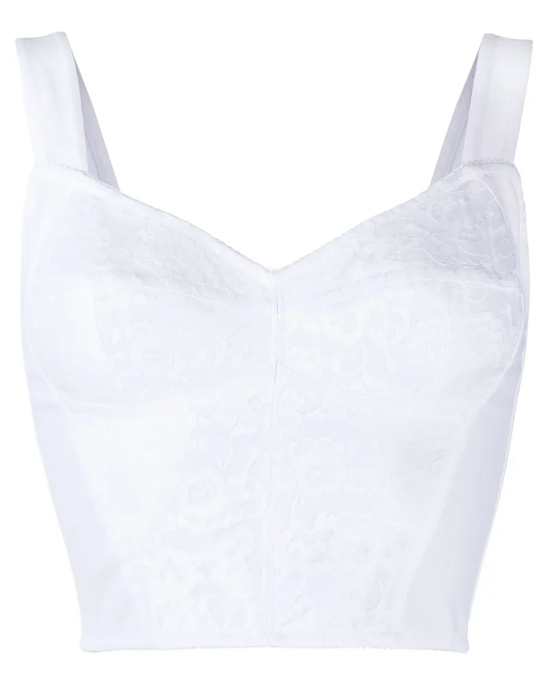 Dolce & Gabbana Cropped-Oberteil mit Stickerei - Weiß Weiß
