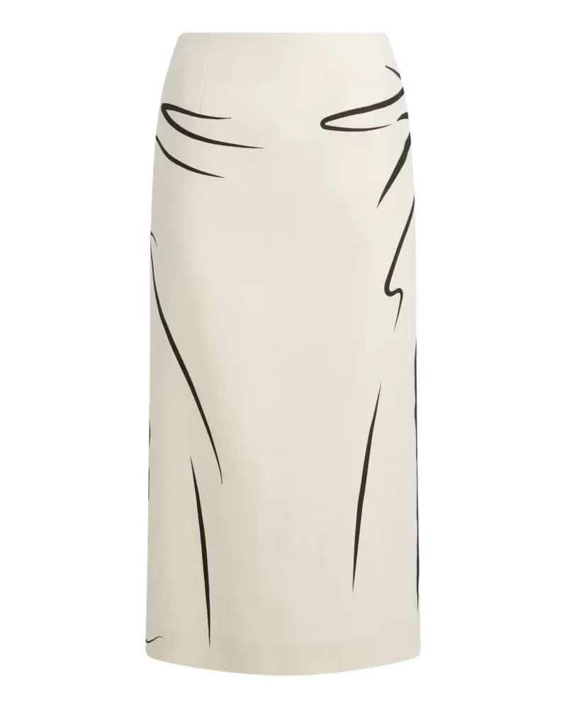 Moschino printed cotton midi skirt - Weiß Weiß
