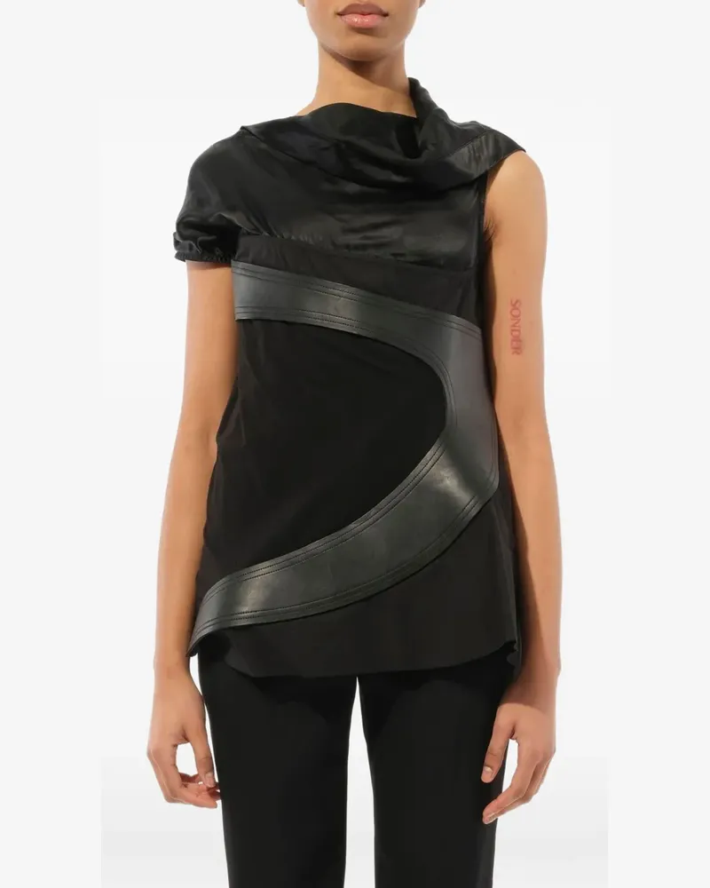 Rick Owens arc-shaped hemline top - Schwarz Schwarz