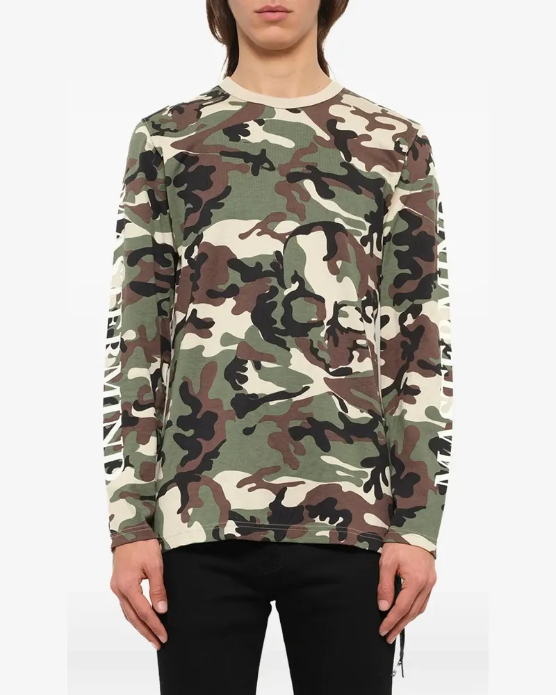 Mastermind Japan Langarmshirt mit Camouflage-Print - Grün Grün