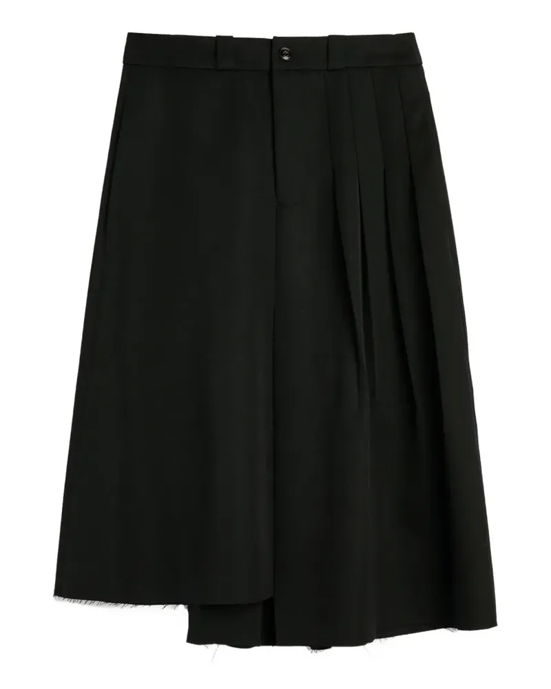 Our Legacy Origami pleated asymmetric midi skirt - Schwarz Schwarz
