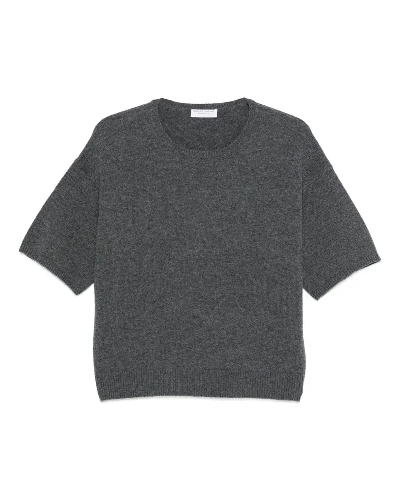 Majestic mélange-effect knitted T-shirt - Grau Grau