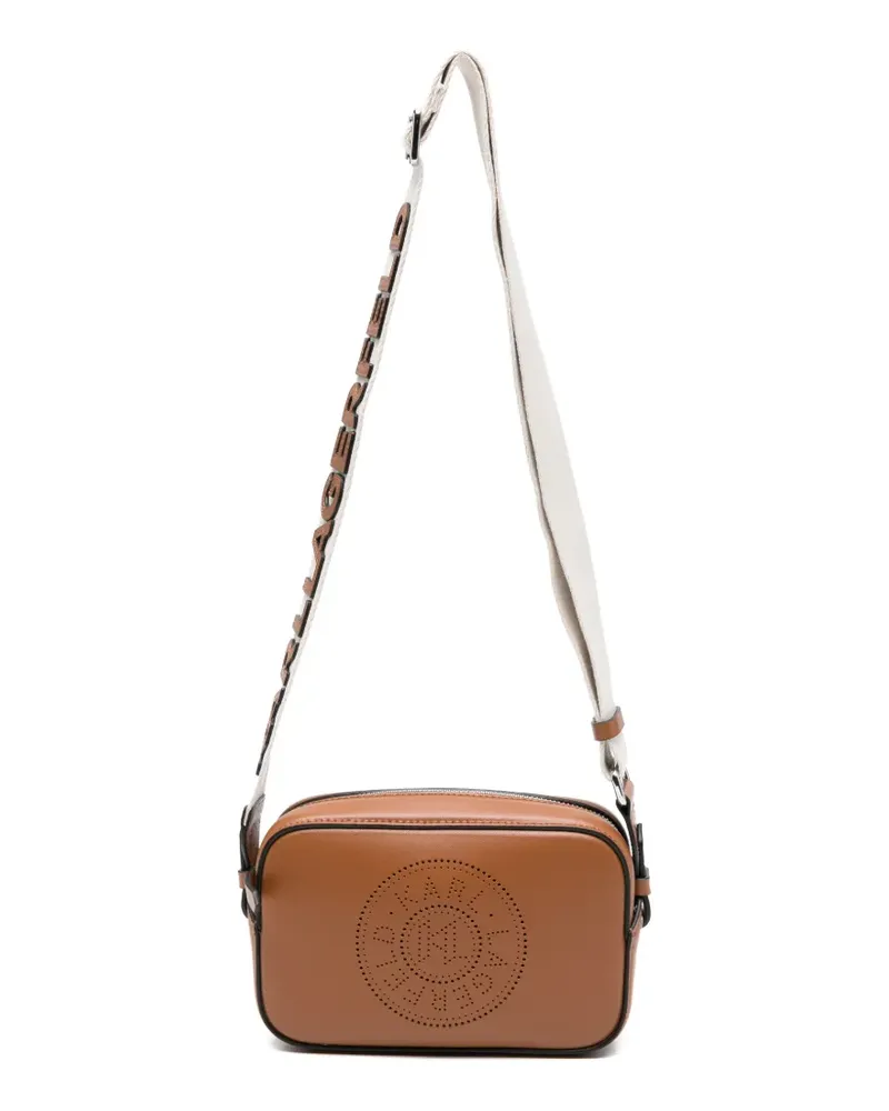Karl Lagerfeld K/Circle perforated mini bag - Braun Braun