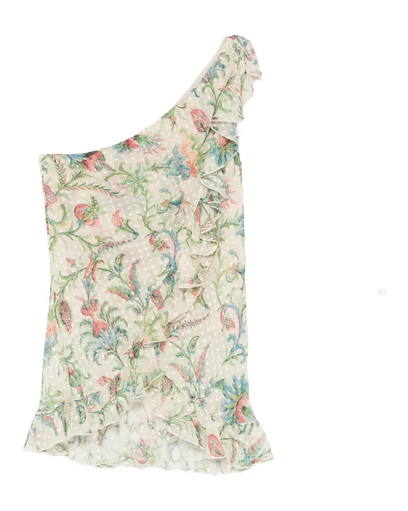 Etro ruffled floral top - Nude Nude