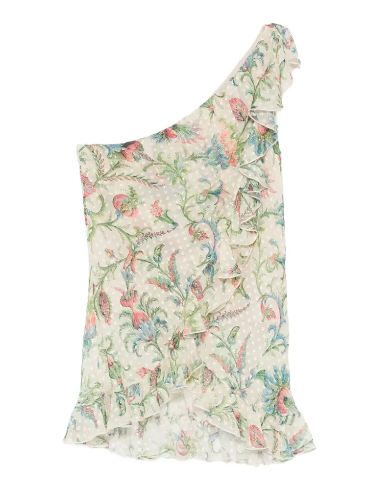 Etro ruffled floral top - Nude Nude