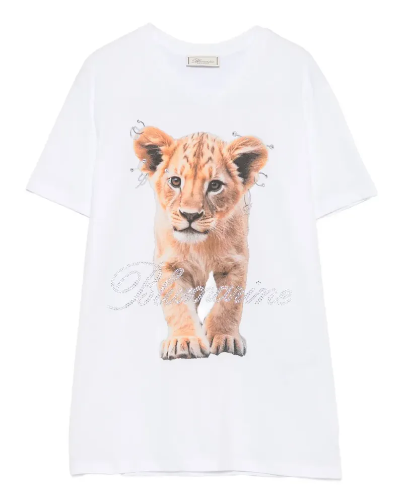 Blumarine T-Shirt mit Löwen-Print - Weiß Weiß