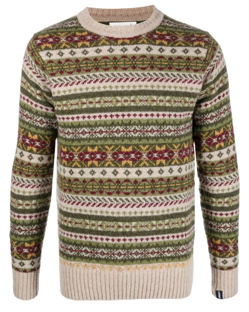 MACKINTOSH Impulse Pullover mit Fair-Isle-Muster Grün