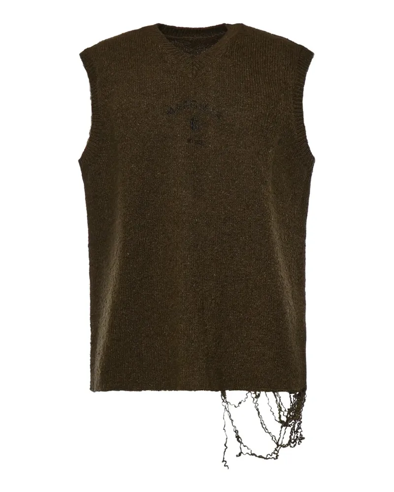 Maison Margiela Pullover in Distressed-Optik - Grün Grün