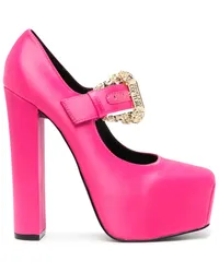 Versace Jeans Plateau-Pumps aus Satin 150mm Rosa