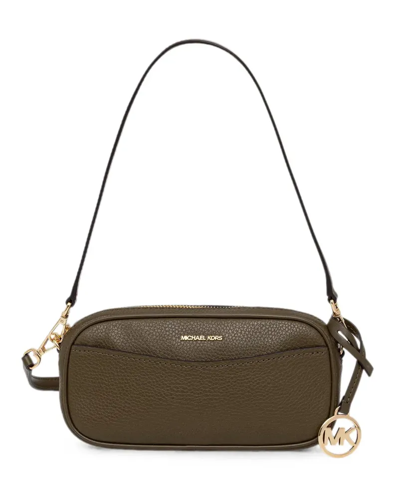 Michael Kors Strukturierte Schultertasche mit Logo-Anhänger - Grün Grün