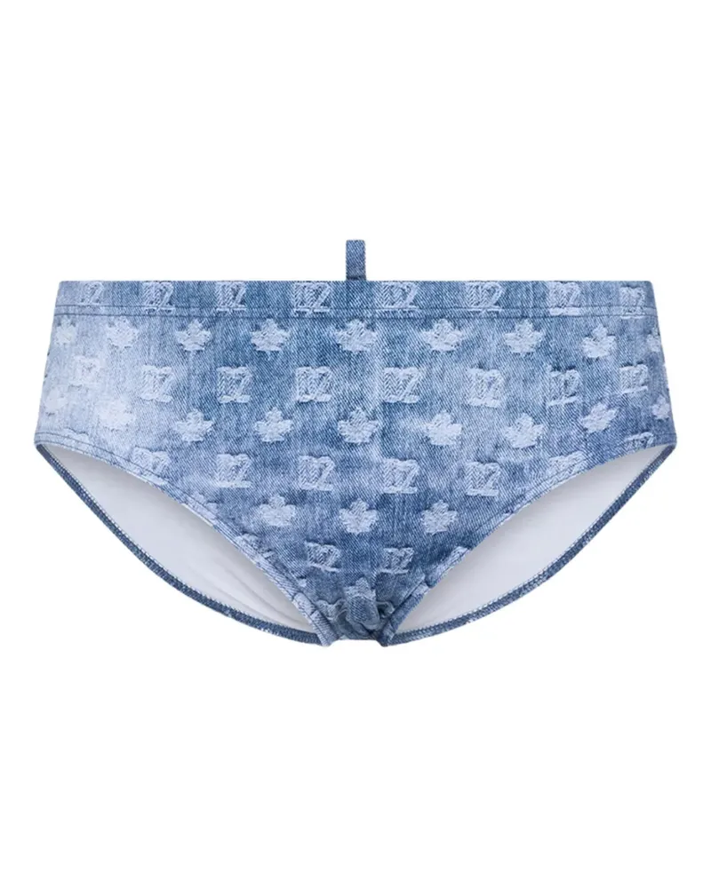 Dsquared2 Badehose mit Monogrammmuster - Blau Blau