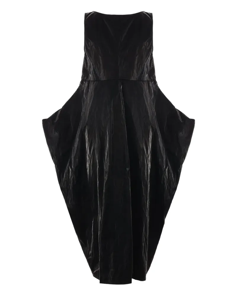 Maria Calderara Midikleid mit gummiertem Effekt - Schwarz Schwarz