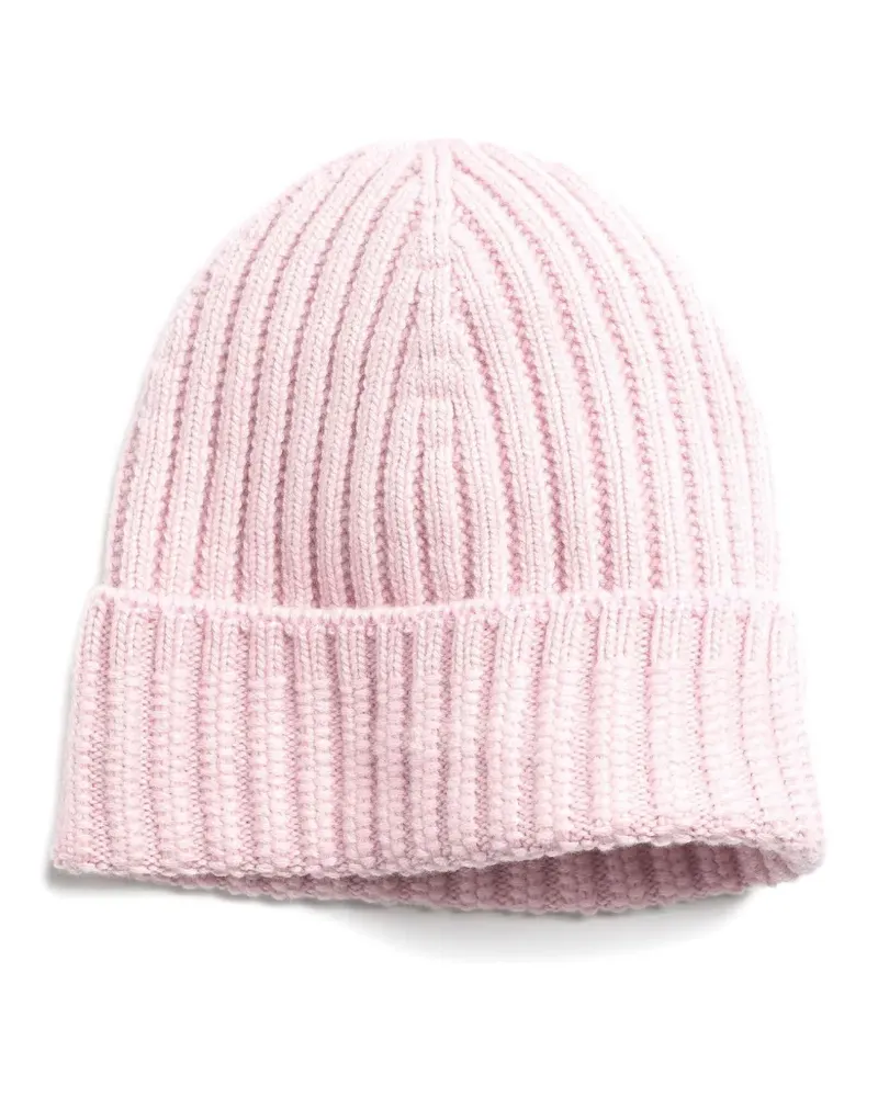 Barrie Gerippte Beanie aus Kaschmir - Rosa Rosa