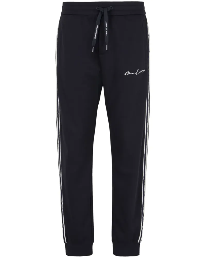 Armani Exchange Jogginghose mit Logo-Stickerei - Schwarz Schwarz