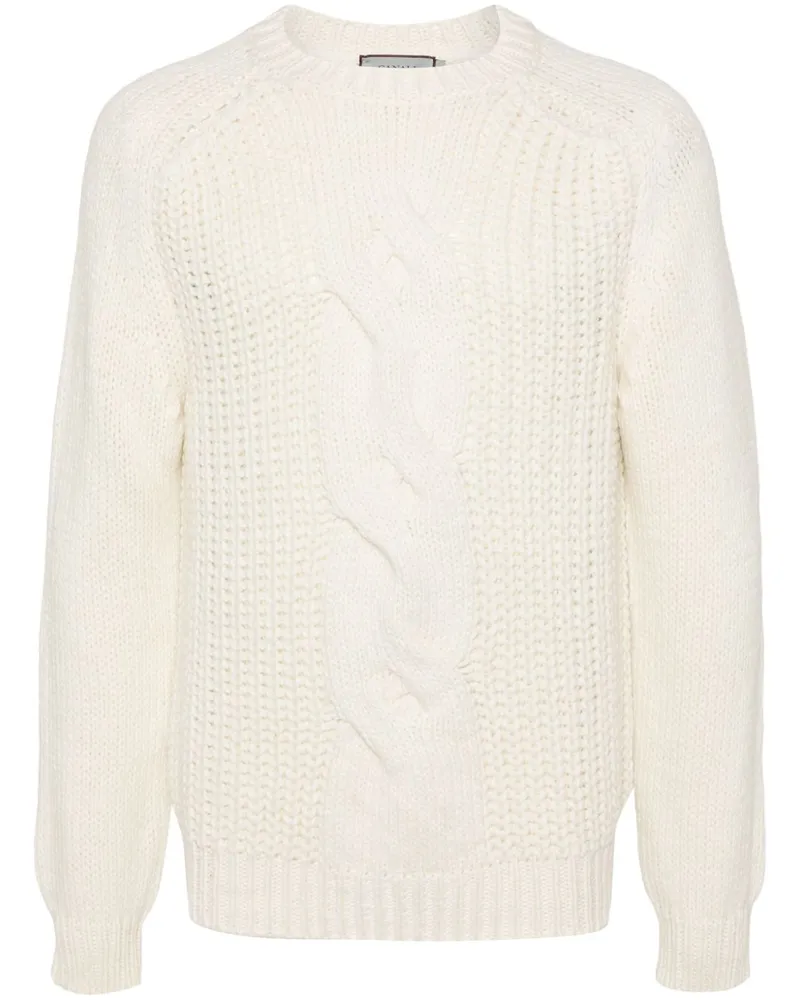 Canali Gerippter Pullover mit Flechtdetail - Nude Nude