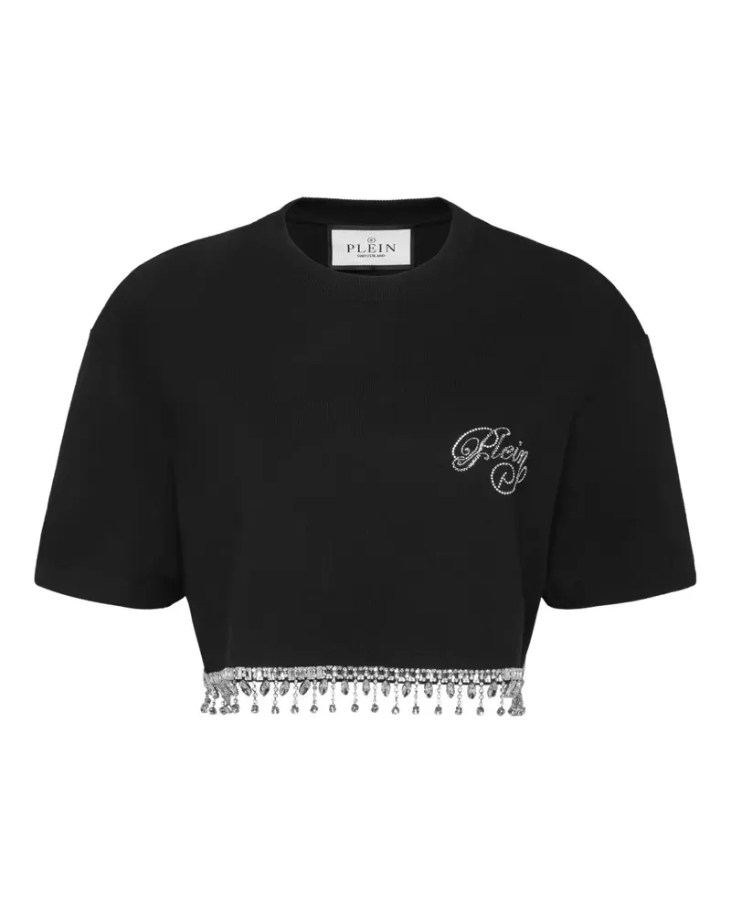 Philipp Plein Signature Cropped-T-Shirt - Schwarz Schwarz