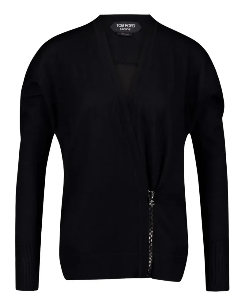 Tom Ford Cardigan in Wickeloptik - Schwarz Schwarz
