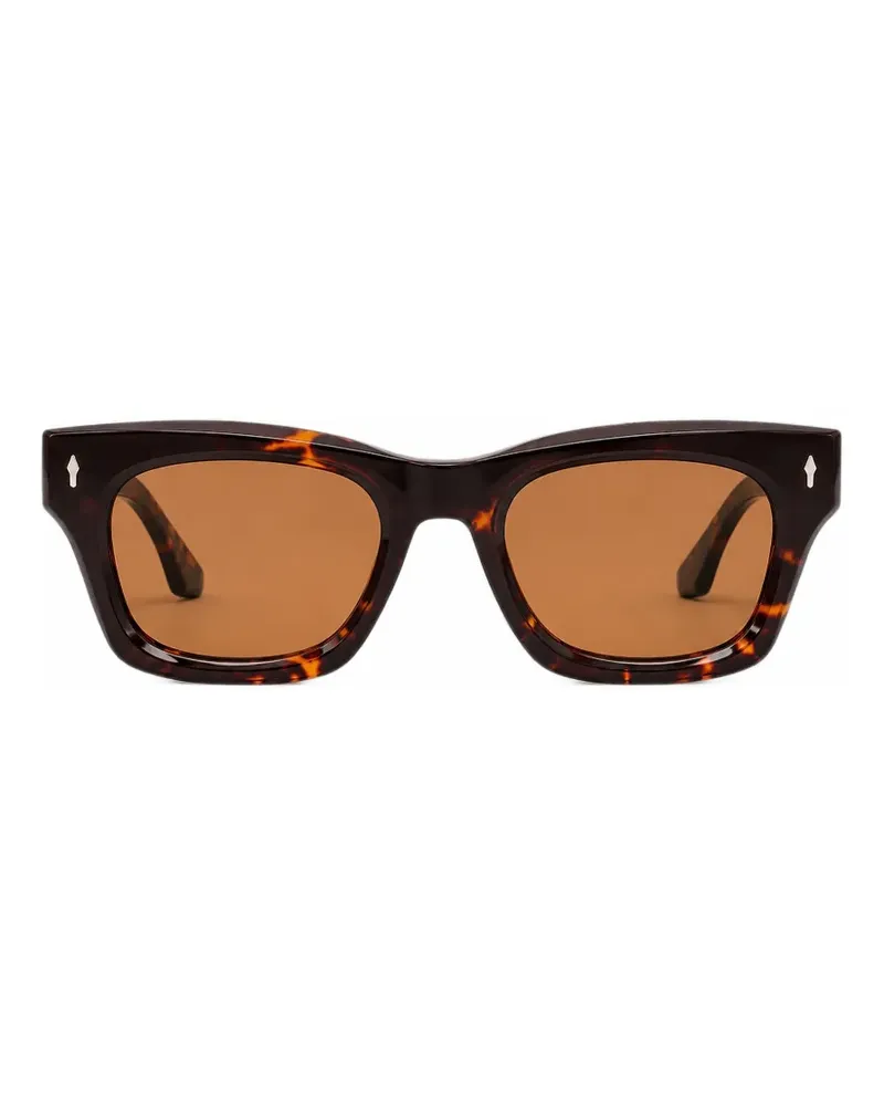 Kat Maconie Zyra tortoiseshell-effect rectangle-frame sunglasses - Braun Braun