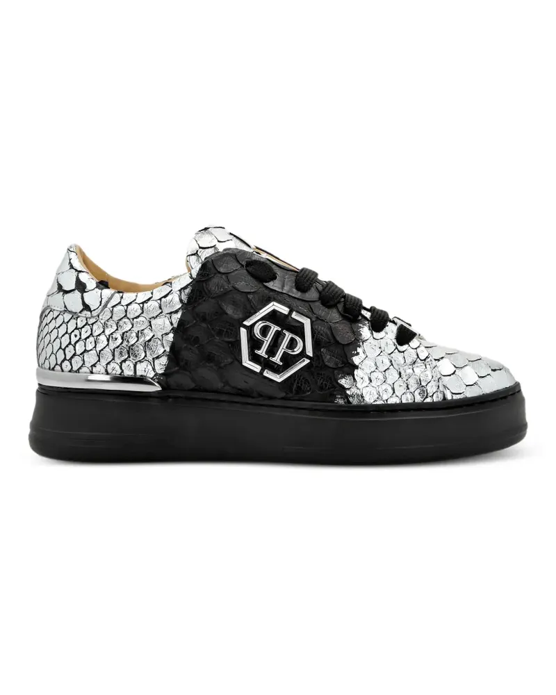 Philipp Plein PP Hexagon python-skin sneakers - Silber Silber
