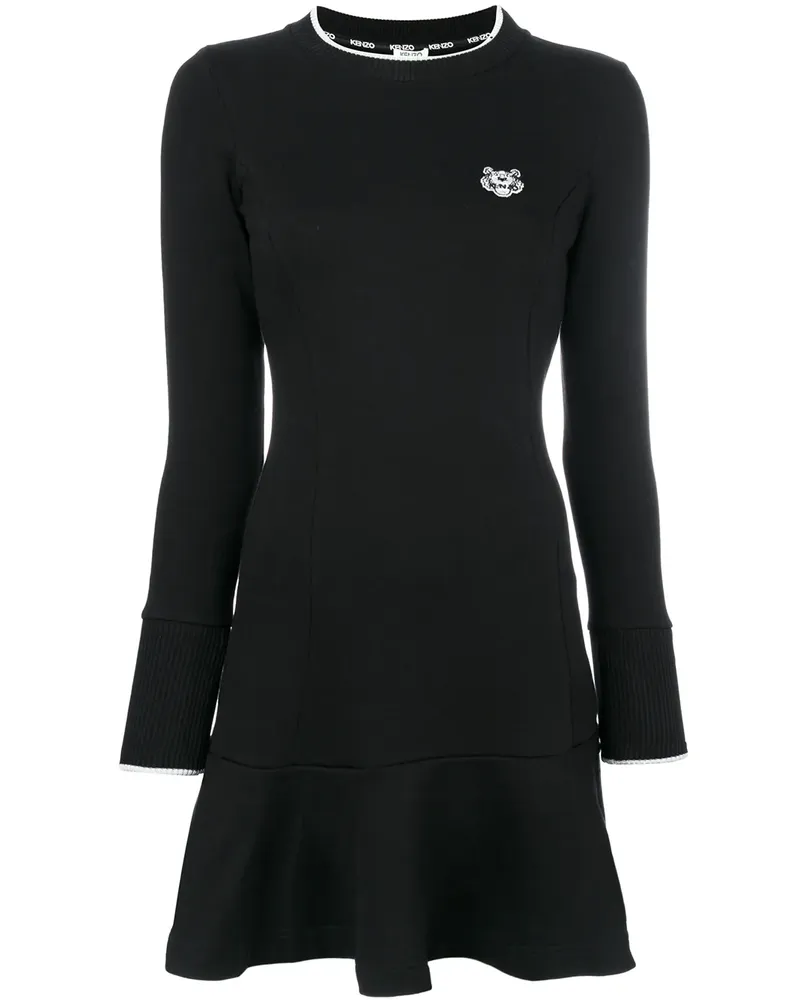 Kenzo Kleid mit Tiger-Patch - Schwarz Schwarz