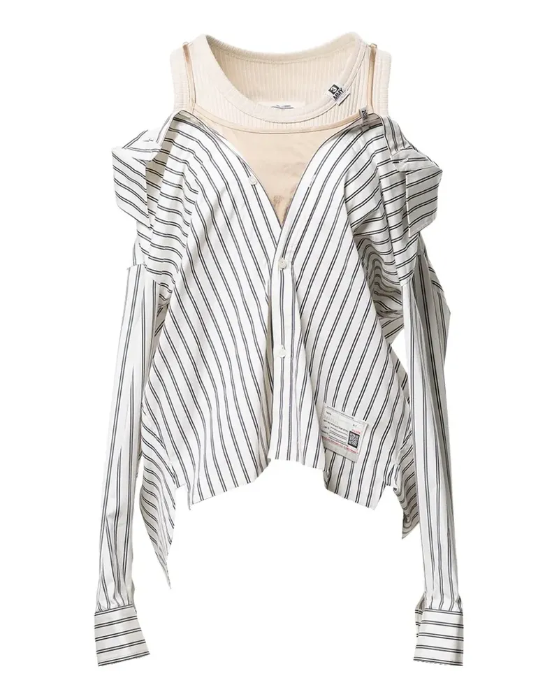 MIHARAYASUHIRO Gestreiftes Hemd - Weiß Weiß