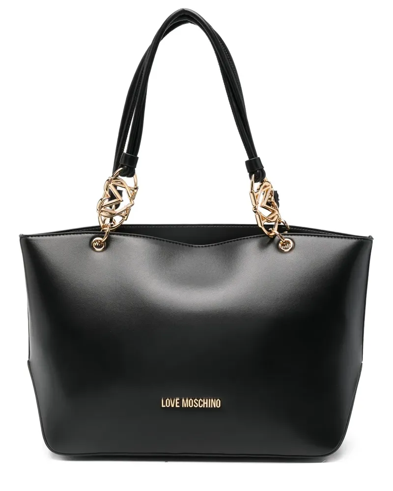 Moschino Handtasche mit Kettenriemen - Schwarz Schwarz