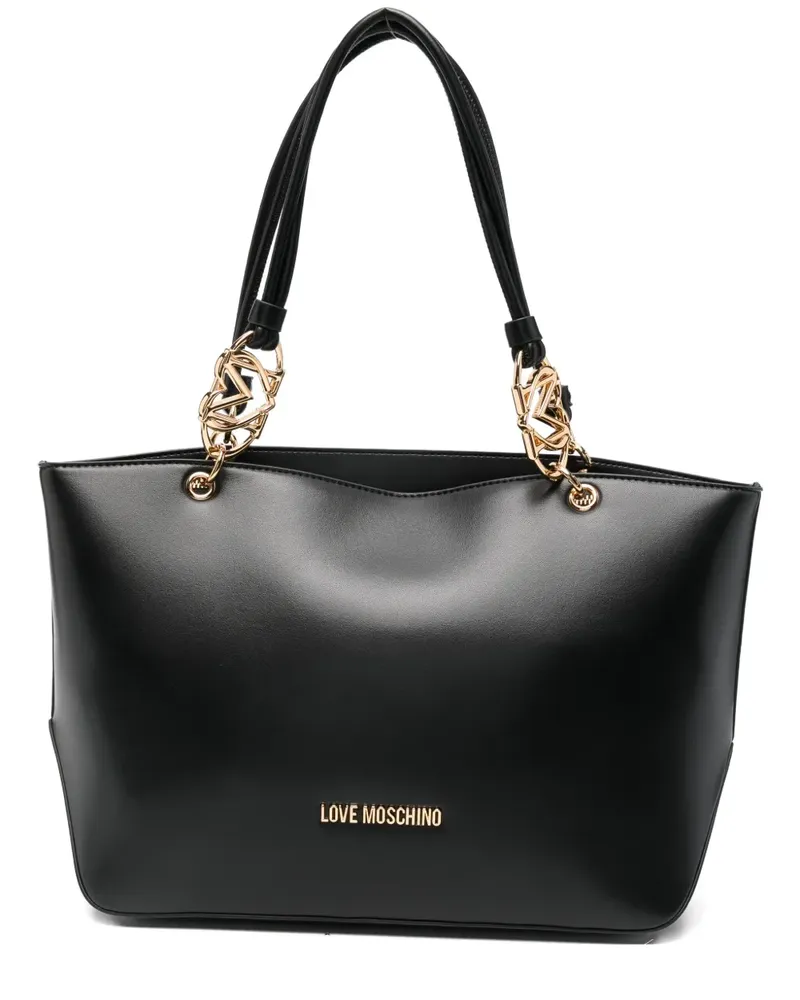 Moschino Handtasche mit Kettenriemen - Schwarz Schwarz